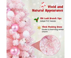 Costway 90cm Snow Flocked Christmas Tree Mini Tabletop Xmas Decoration w/Natural Cotton Balls