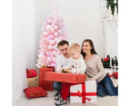 Costway 90cm Snow Flocked Christmas Tree Mini Tabletop Xmas Decoration w/Natural Cotton Balls