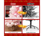 Costway 90cm Snow Flocked Christmas Tree Mini Tabletop Xmas Decoration w/Natural Cotton Balls