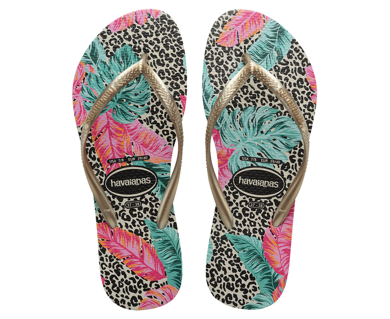 Havaianas Women's Slim Floral Jessica Thongs - Sand/Grey