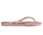 Havaianas Women's Slim Floral Tropical Birds Thongs - Ballet Rose