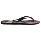 Havaianas Women's Slim Surf Floral Thongs - Black/White/Grey