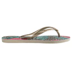 Havaianas Women's Slim Floral Jessica Thongs - Sand/Grey