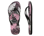 Havaianas Women's Slim Surf Floral Thongs - Black/White/Grey