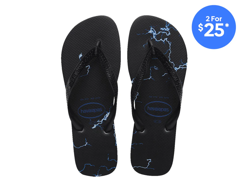 Havaianas Men's Top Thongs - Lightning Black/Blue