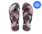 Havaianas Women's Slim Surf Floral Thongs - Black/White/Grey