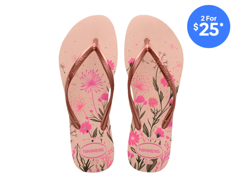 Havaianas Women's Slim Organic Thongs - Ballet Rose/Golden Blush/Rosa