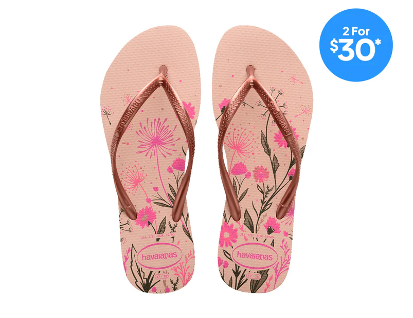 Havaianas Women's Slim Organic Thongs - Ballet Rose/Golden Blush/Rosa