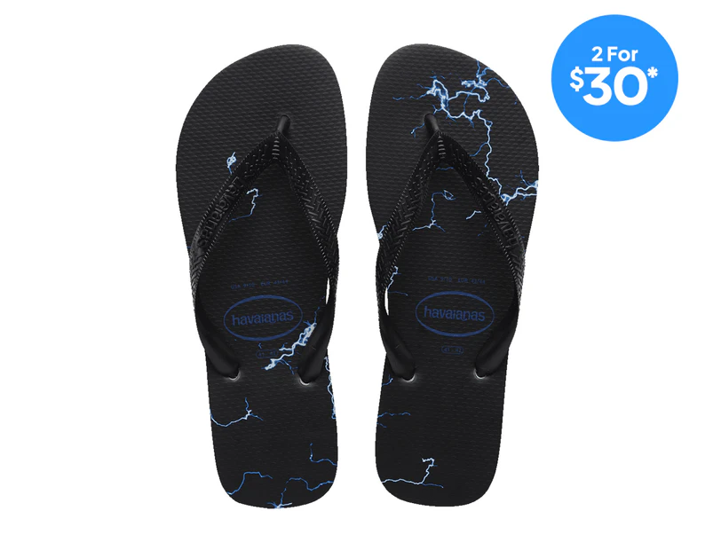 Havaianas Men's Top Thongs - Lightning Black/Blue