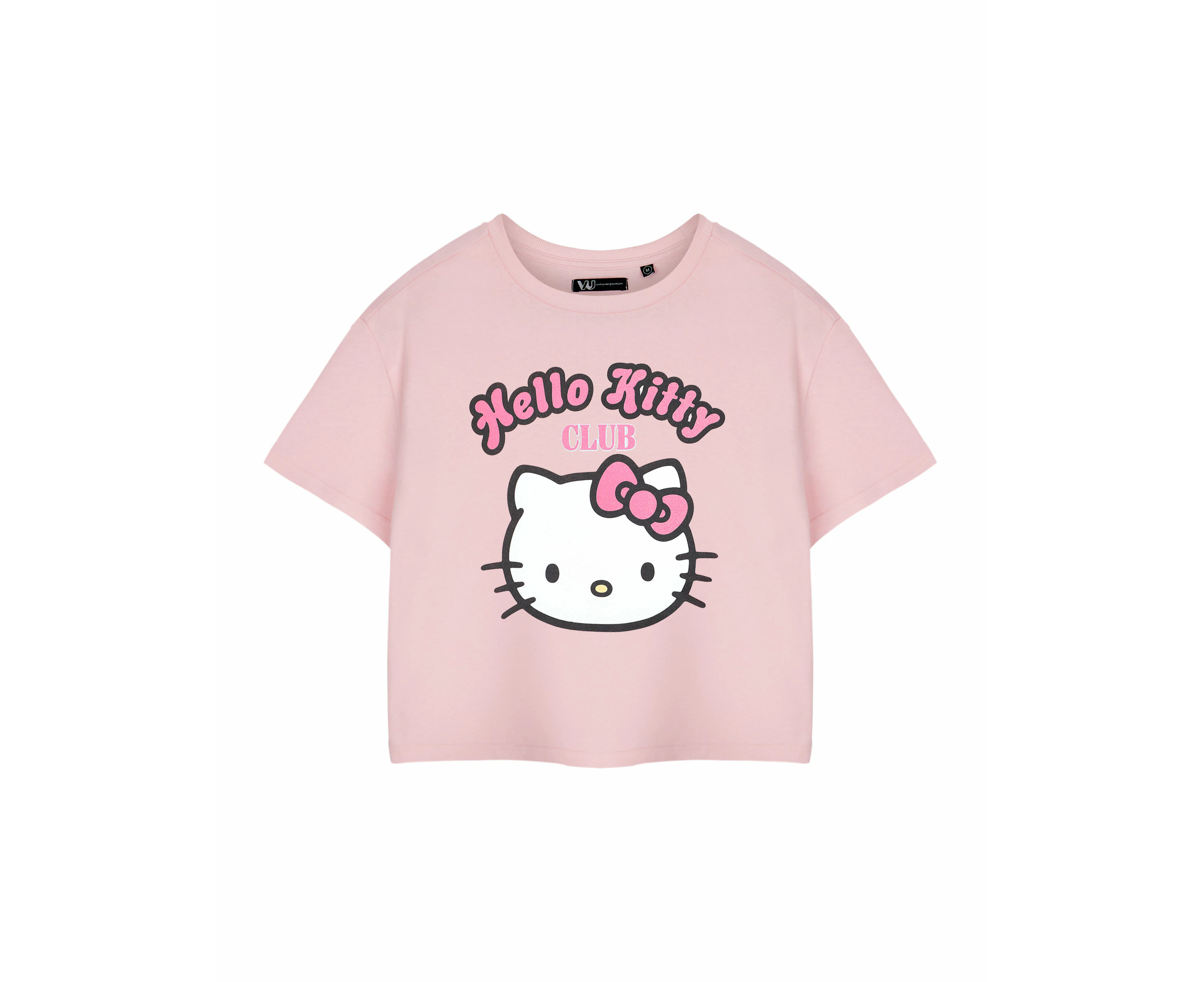 Hello Kitty Womens Cropped Short Sleeved T-Shirt (Pink)