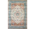 Faux Fur Traditional Rug  - 122 Peach Blue