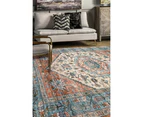 Faux Fur Traditional Rug  - 122 Peach Blue