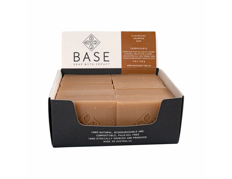 Base (Soap With Impact) Bar Cleansing Shampoo (For Oily Hair) (Raw Bar) 120g x 10 Pack