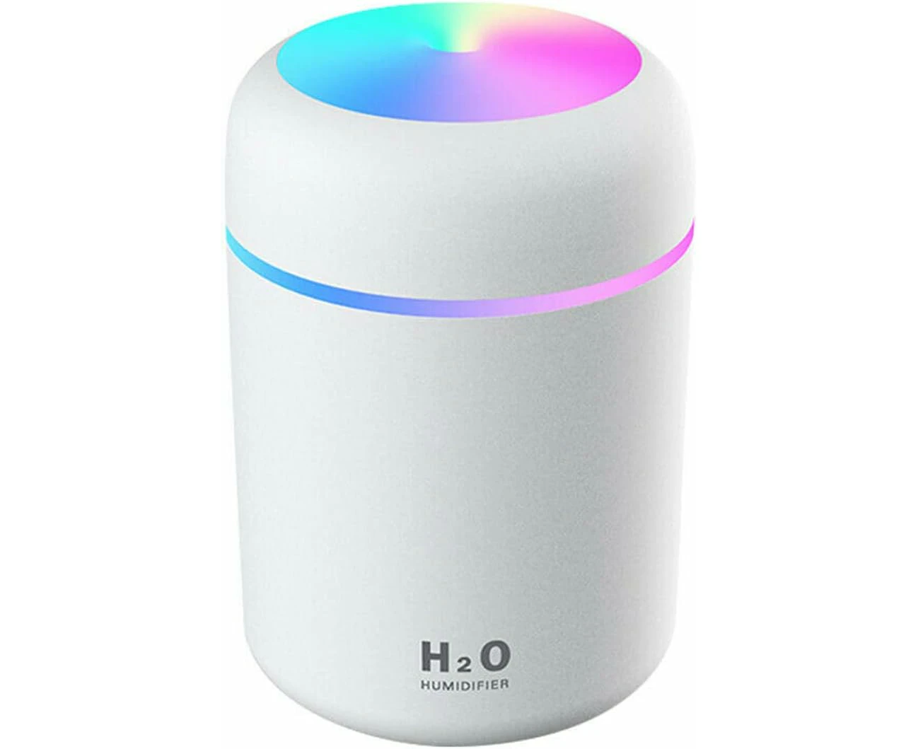 300ml USB Car Air Purifier Diffuser & Humidifier - Essential Oil Mist, LED Night Light, Portable Aroma Freshener for Home & Office (White)