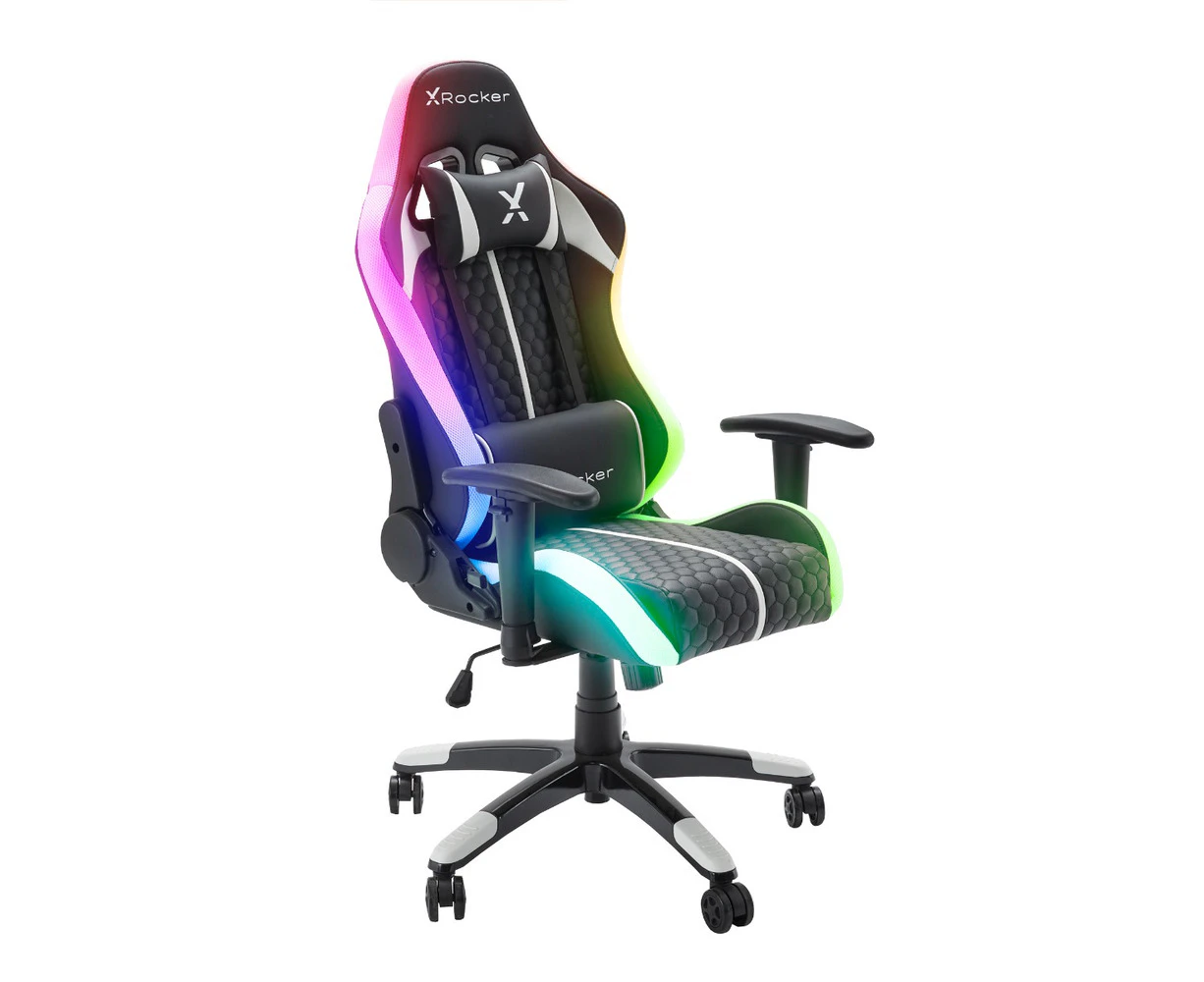 X Rocker Arteon Junior Esports Gaming Office Chair with Neo Motion Sync LED Black/White