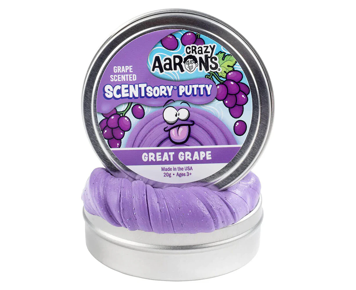 Crazy Aaron's Thinking Putty SCENTsory Great Grape 2.75 inch Tin