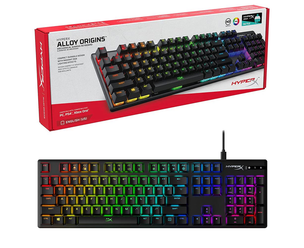 HyperX Alloy Origins Mechanical RGB Gaming Keyboard (Aqua Switch)