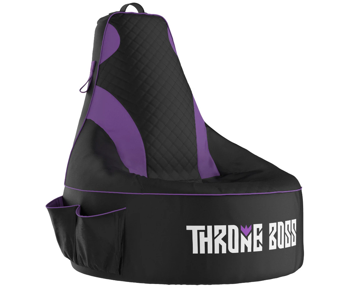 Throne Boss Junior Gaming Bean Bag Chair (Black/Purple)