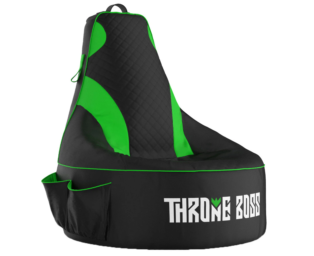 Throne Boss Junior Gaming Bean Bag Chair (Black/Green)