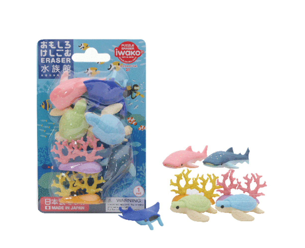 Iwako Aquarium Puzzle Eraser Set