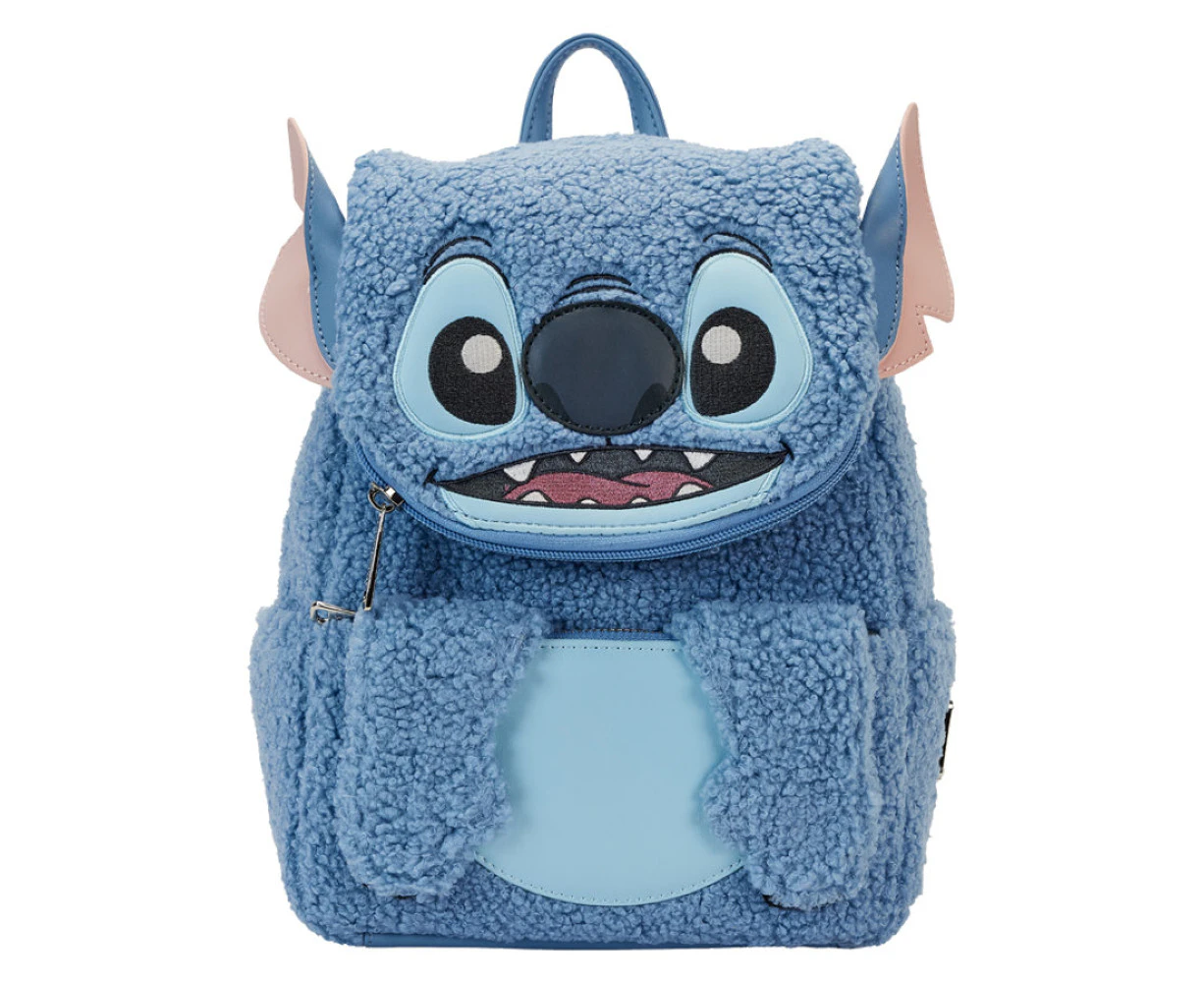 Loungefly Lilo and Stitch Stitch Plush Sherpa Cosplay Mini Backpack