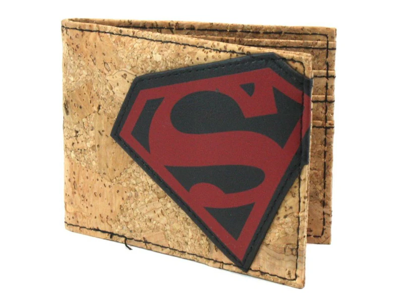 Superman Cork and Applique Bi-fold Wallet