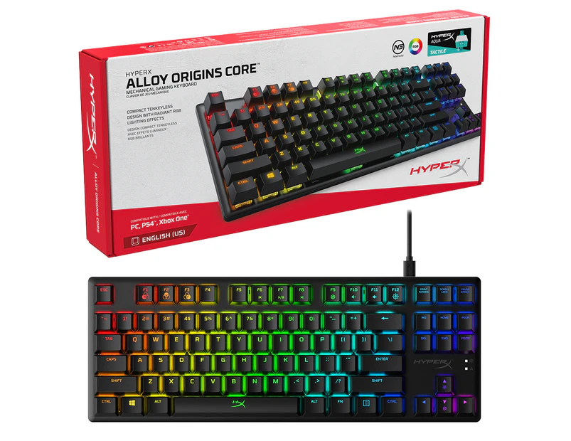 HyperX Alloy Origins Core RGB TKL Gaming Keyboard (Aqua Switch)