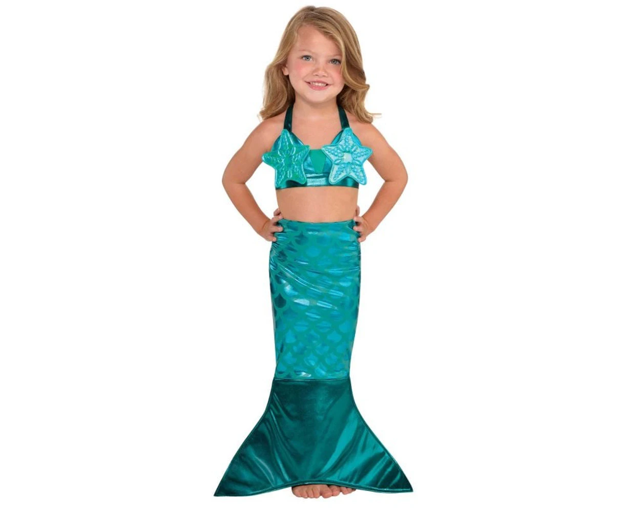 Mermaid Teal Costume Girls 4-6 Years