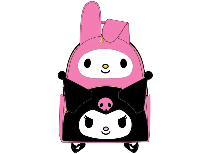 Loungefly Sanrio Hello Kitty My Melody Kuromi Double Pocket Adult Womens Double Strap Shoulder Bag Purse