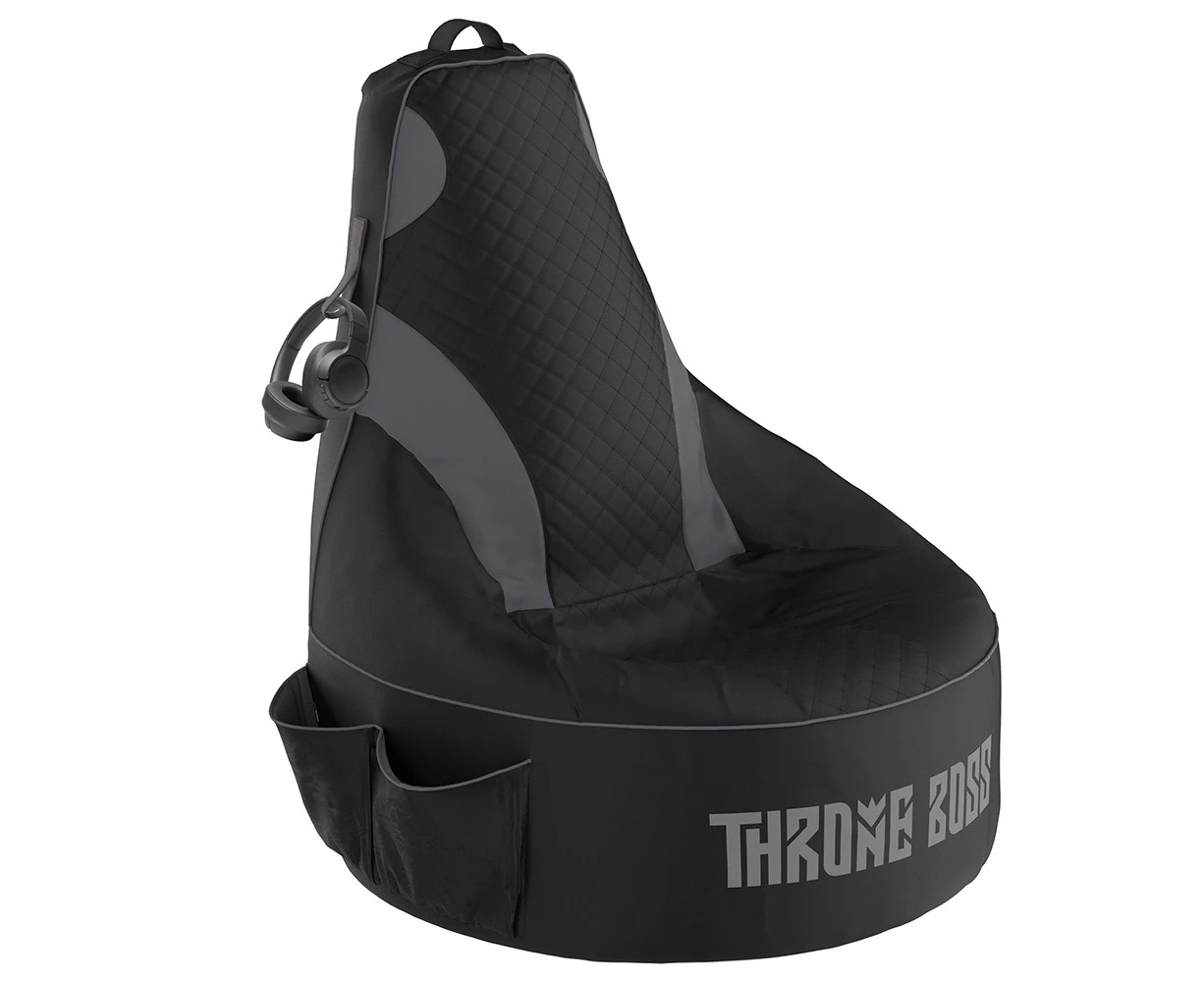 Throne Boss Junior Gaming Bean Bag Chair (Black/Grey)