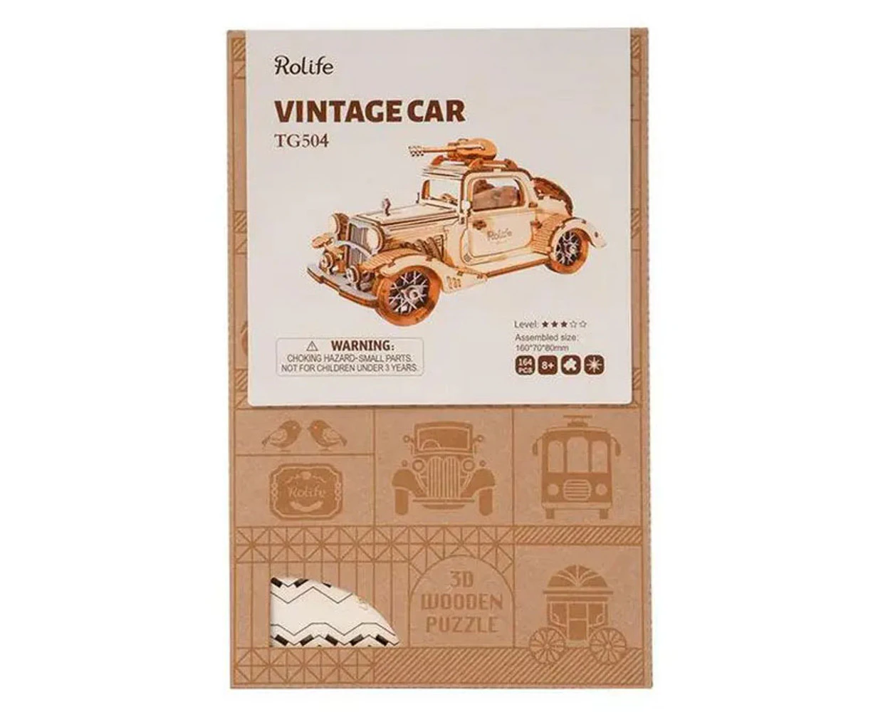 Rolife D.I.Y Miniature Vintage Car 3D Wooden Model Kit