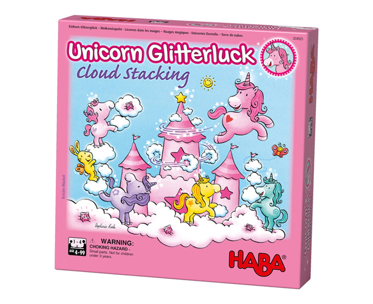 Haba Unicorn Glitterluck Cloud Stacking Board Game