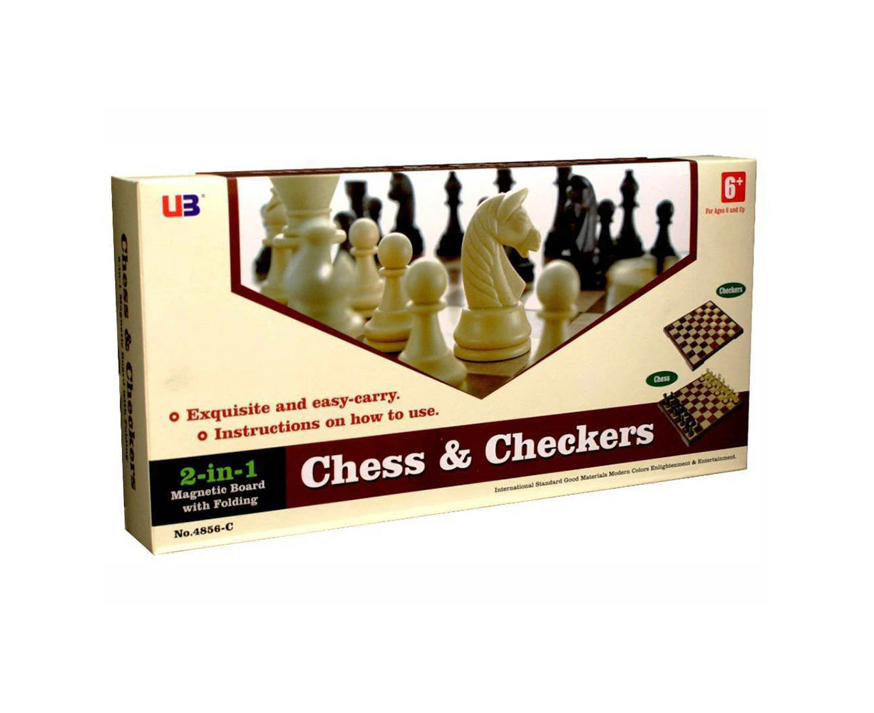 Chess and Checkers 2-In-1 Magnetic Board Game