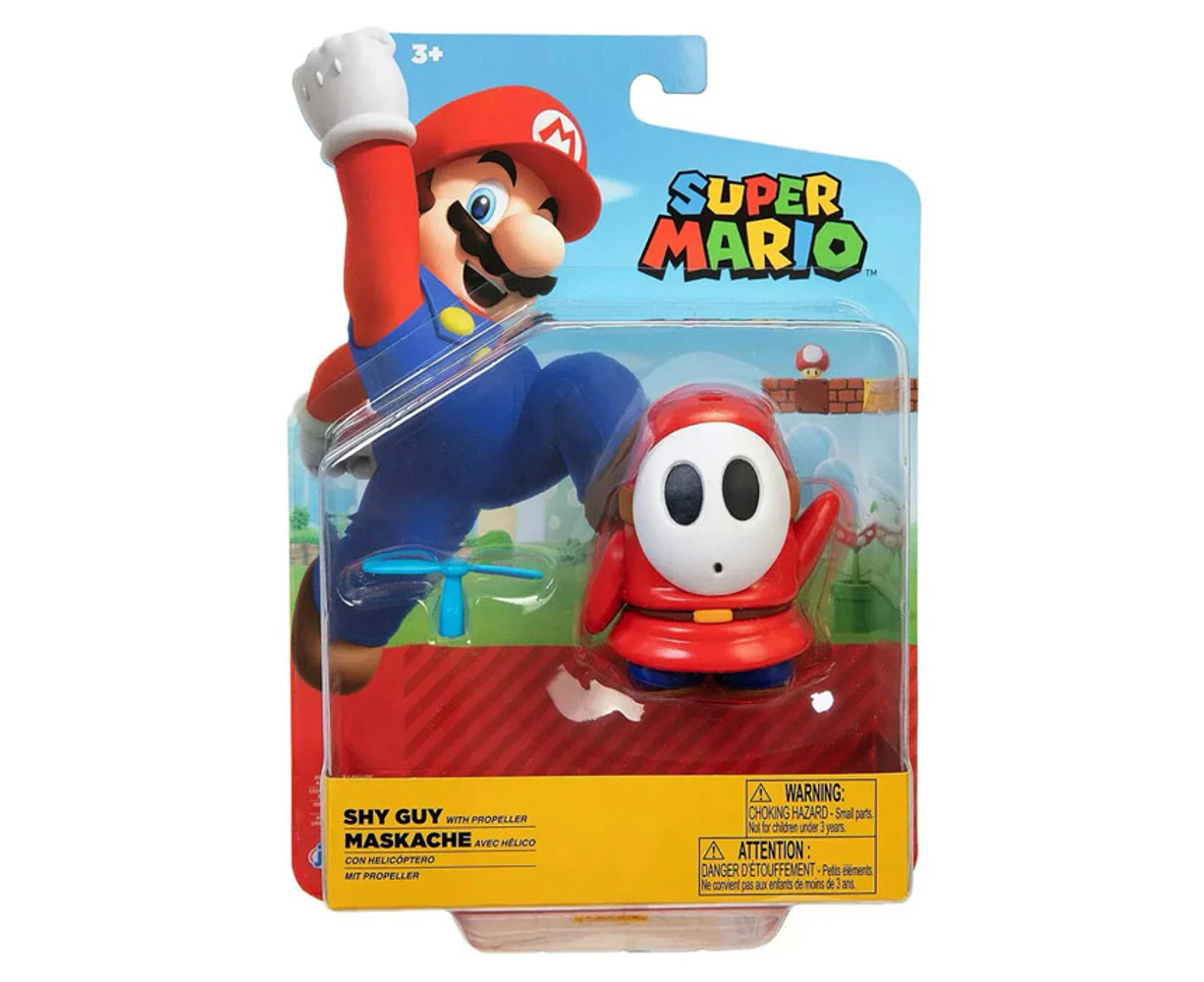 World of Nintendo Red Shy Guy with Propeller Articulated 4 Inch Figure