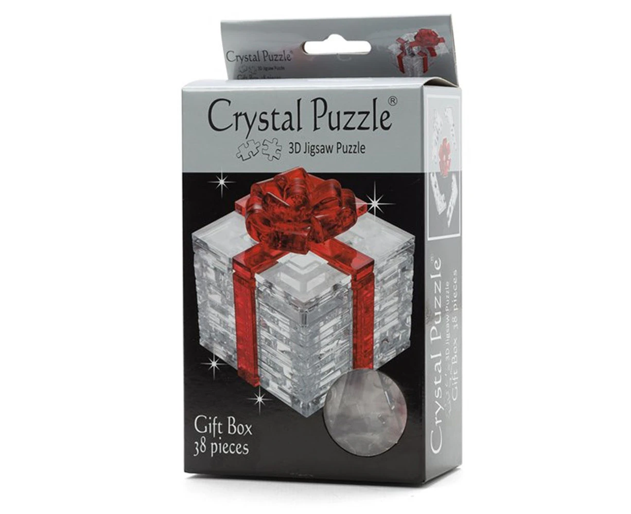 3D Crystal Puzzle Red Ribbon Gift Box