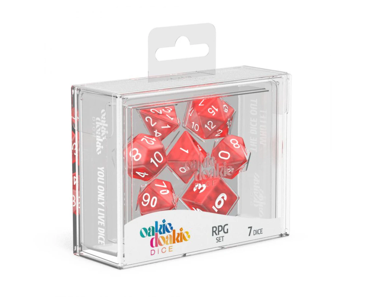 Oakie Doakie Dice RPG Set Marble (Red)