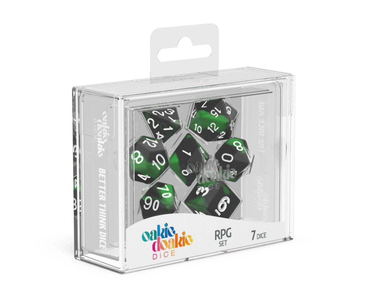 Oakie Doakie Dice RPG Set Glow in the Dark (Biohazard)