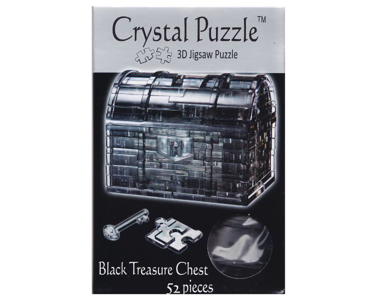 Crystal Puzzle Black Treasure Chest 52 Piece 3D Jigsaw Puzzle