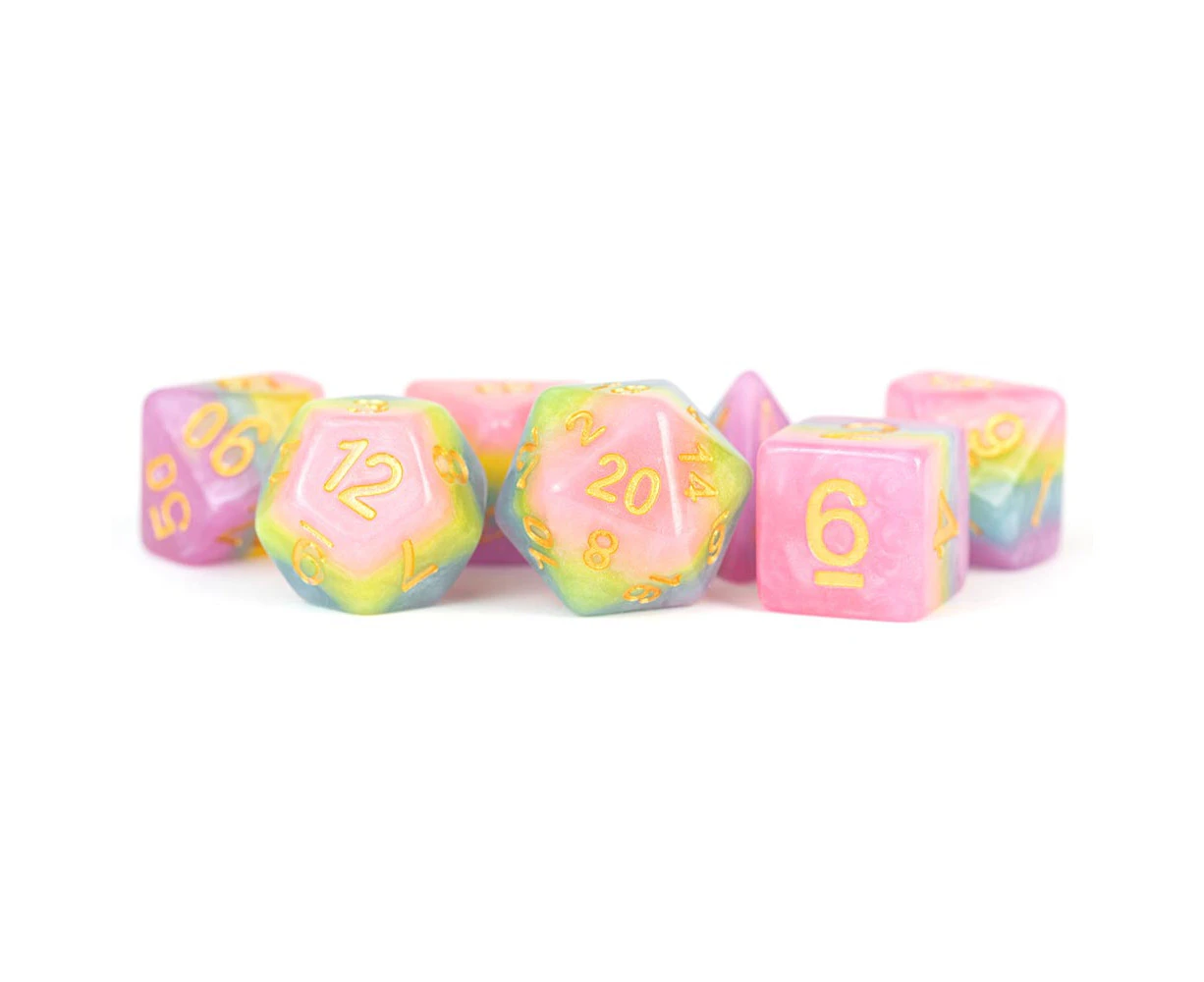 Metal Dice Games Pastel Fairy 16mm Poly Dice Set