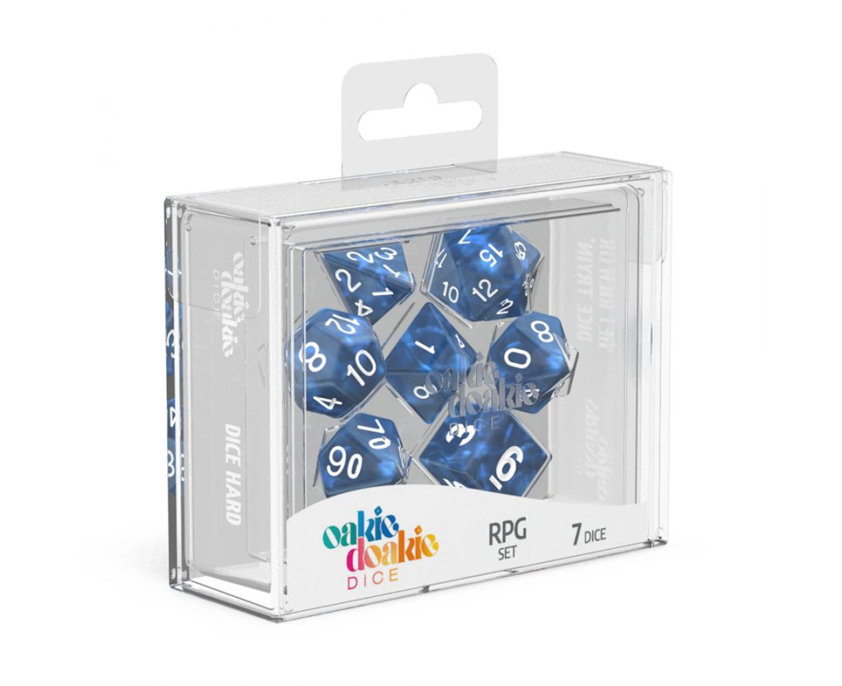 Oakie Doakie Dice RPG Set Marble (Blue)