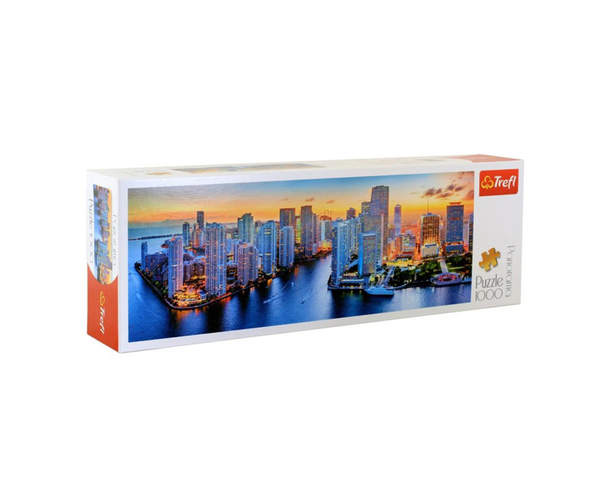 Miami, Florida After Dark 1000 Piece Panorama Jigsaw Puzzle