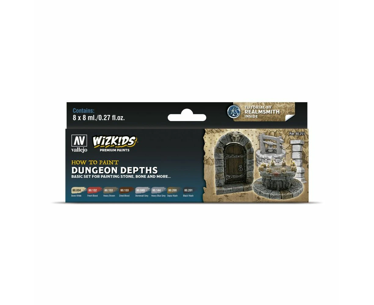 Wizkids Premium Paint Set By Vallejo: Dungeon Depths