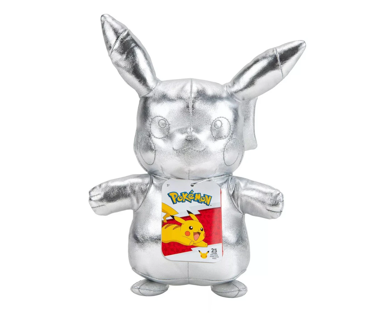 Pokemon 25th Celebration Silver Pikachu Plush