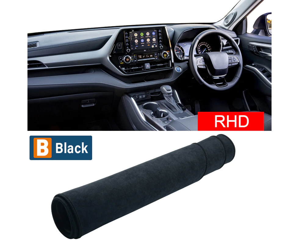 (B Black RHD)MaxpowerFor Toyota Highlander XU70 Kluger 2020 2021 2022 2023 2024 Car Dashboard Cover Dash Mat Sun Shade Non-slip Pad Accessories