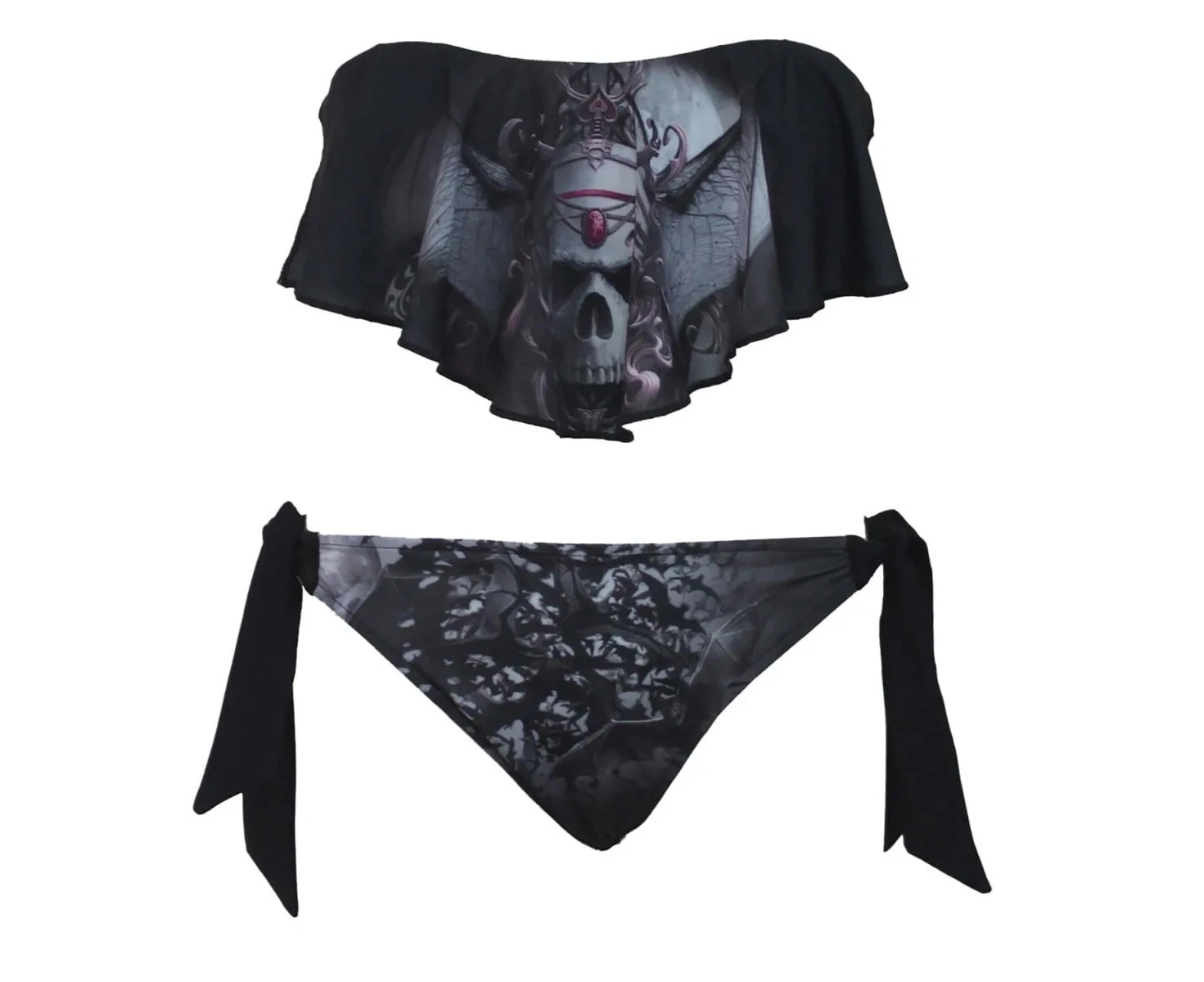 Spiral Direct Womens Goth Nights Bikini Set (Black) - HE2893