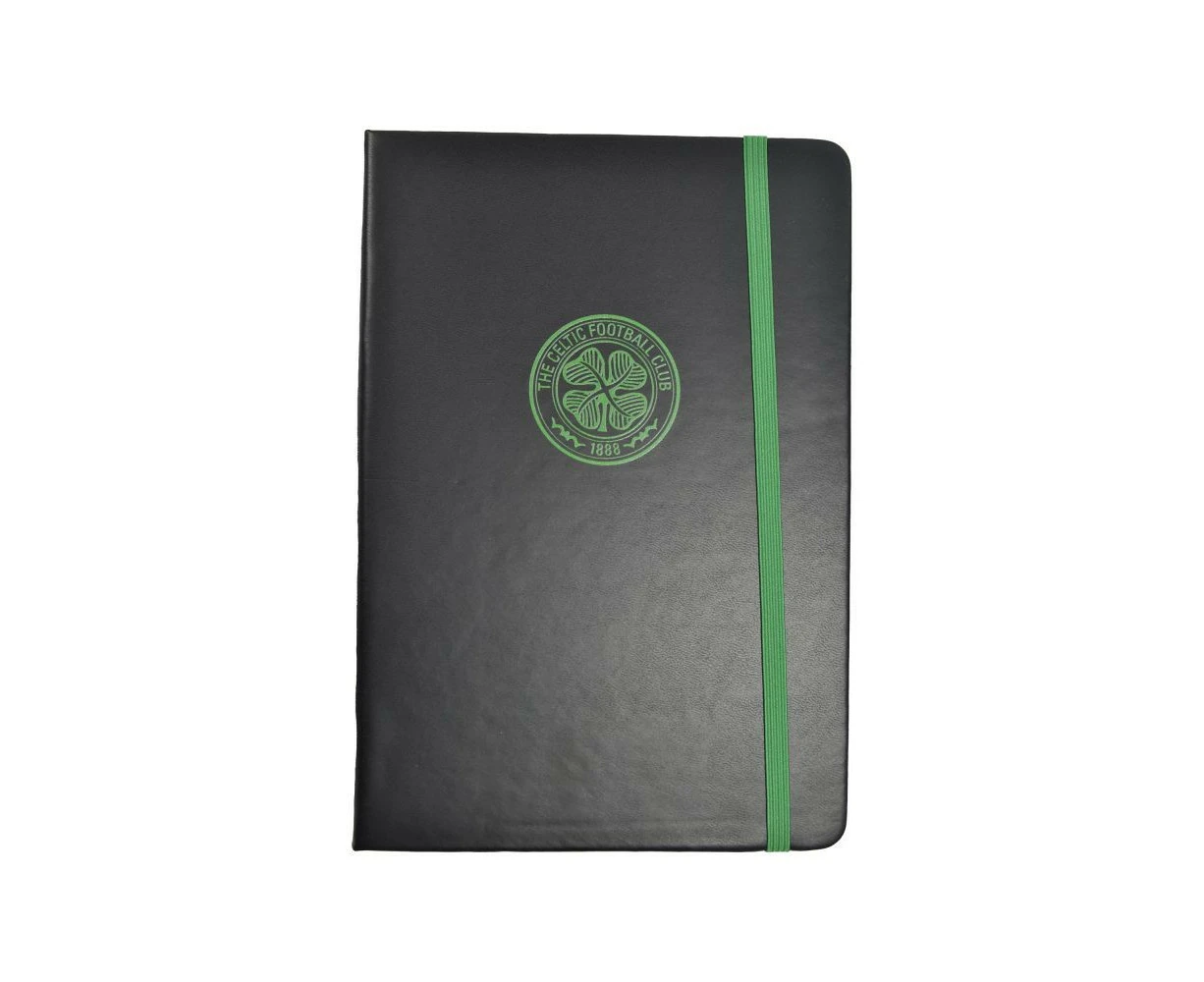 Celtic FC Premium Crest A5 Notebook (Black/Green) - BS4540