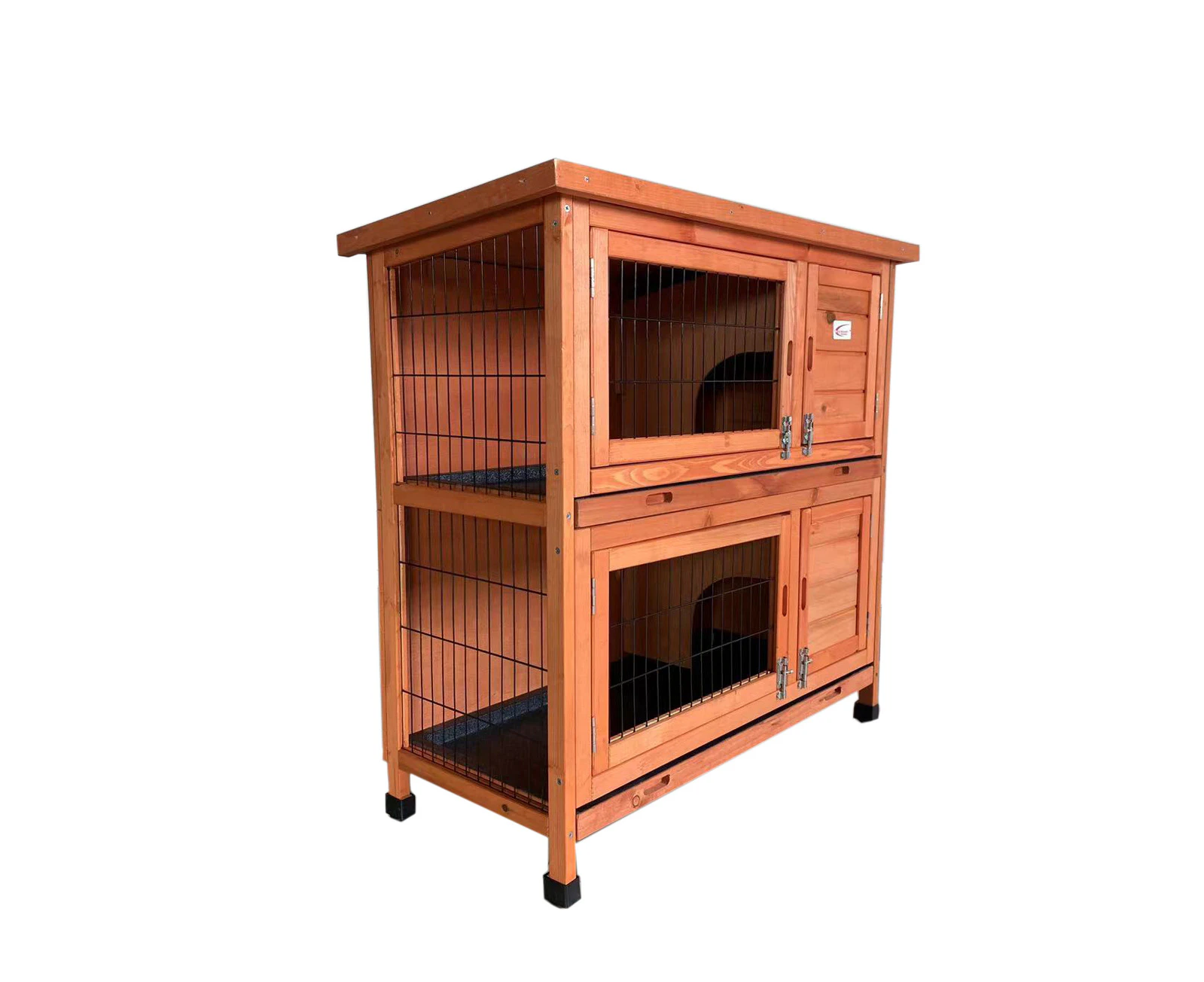 YES4PETS Brown Large Double Storey Rabbit Hutch Guinea Pig Ferret Cage