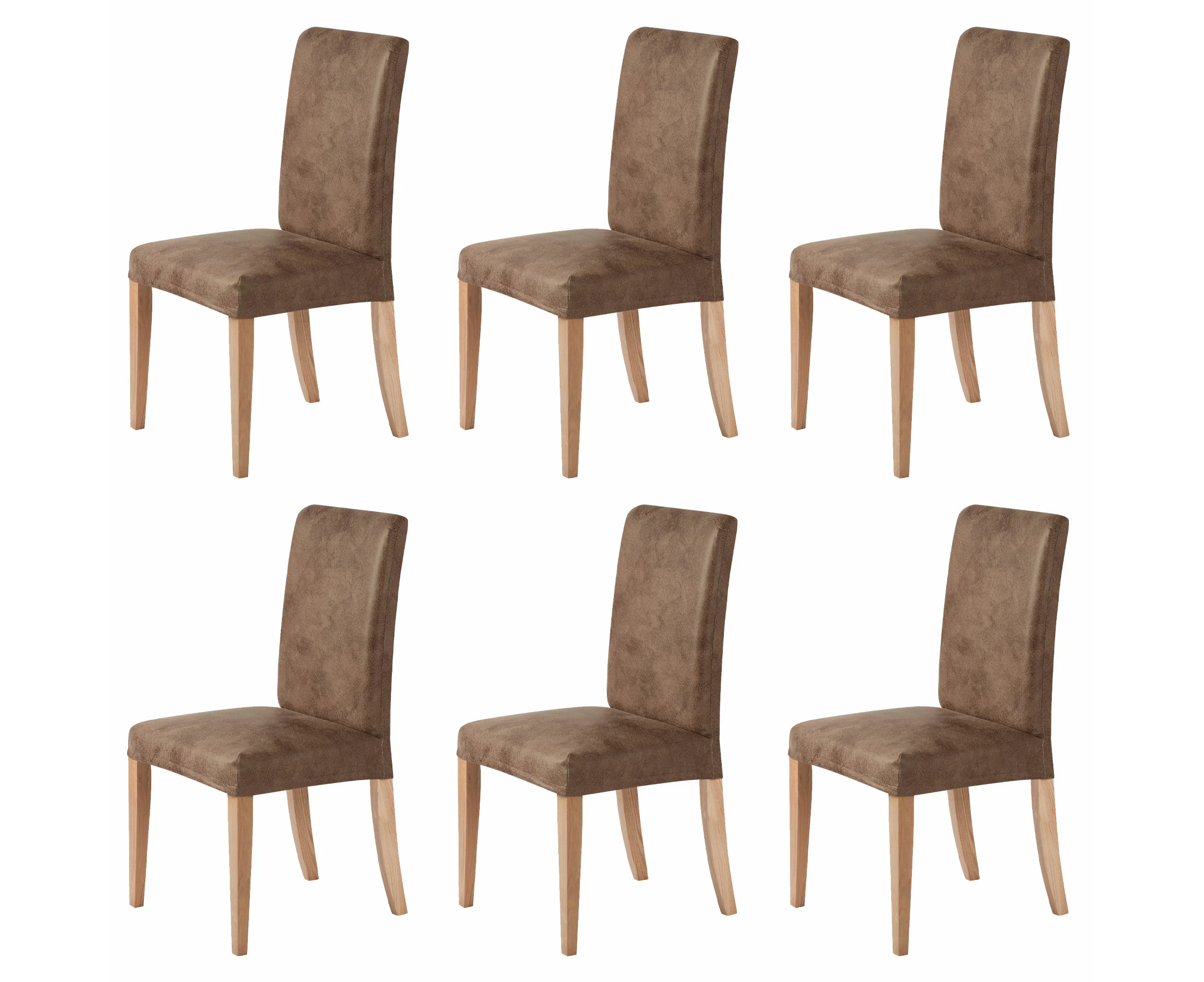 Sherwood Premium Faux Leather Light Brown Dining Chair Cover 6 Pack