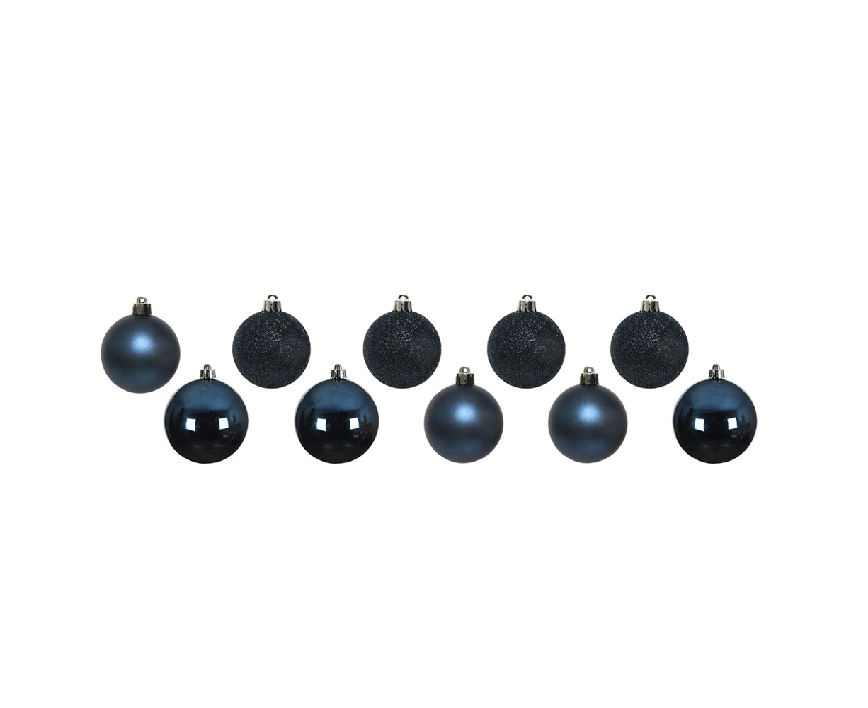 Kaemingk Shatterproof Plain Christmas Bauble (Pack of 10) (Blue) - ST10873