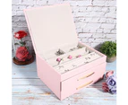 Jewelry Box PU Large Capacity Multi-Layers Jewelry Rings Earrings Storage CasePink